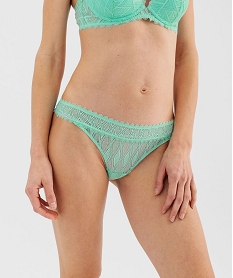 GEMO String en dentelle femme Vert