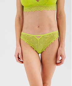 GEMO String en dentelle avec brides élastique femme vert standard