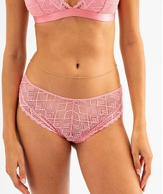 GEMO Shorty en microfibre et dentelle femme rose standard