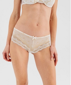 GEMO Shorty en dentelle et tulle femme (lot de 2) Beige