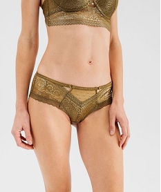 GEMO Shorty en dentelle transparente femme Gris