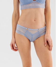 GEMO Shorty en dentelle transparente femme bleu standard
