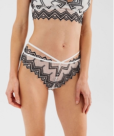 GEMO Shorty en dentelle avec brides à la taille femme blanc chine