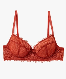 GEMO Soutien-gorge à armatures forme corbeille en dentelle Rouge