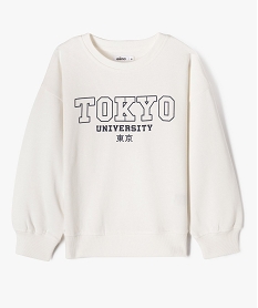 GEMO Sweat en molleton douillet imprimé garçon blanc standard