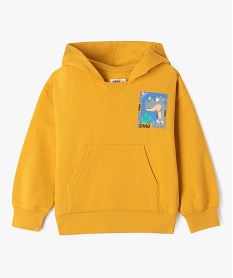 GEMO Sweat à capuche douillet imprimé garçon jaune standard