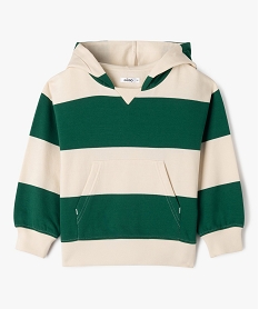 GEMO Sweat à capuche douillet imprimé garçon vert standard