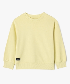 GEMO Sweat uni avec intérieur bouclette garçon jaune standard