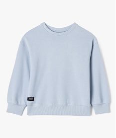 GEMO Sweat uni avec intérieur bouclette garçon bleu standard