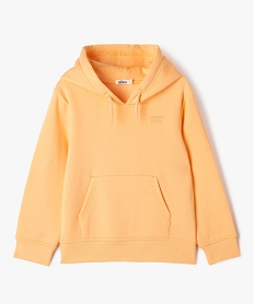 GEMO Sweat à capuche et poche kangourou uni garçon Orange