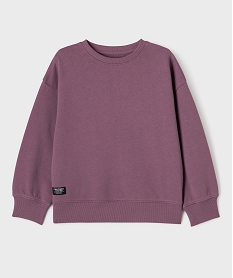 GEMO Sweat uni avec intérieur bouclette garçon violet standard