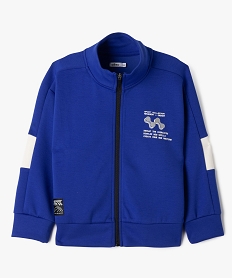 GEMO Sweat zippé en maille extensible et douce garçon bleu standard
