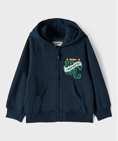 GEMO Sweat zippé à capuche grand imprimé dos garçon - Camps United Bleu