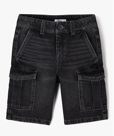 GEMO Bermuda en denim coupe large avec taille ajustable garçon noir standard