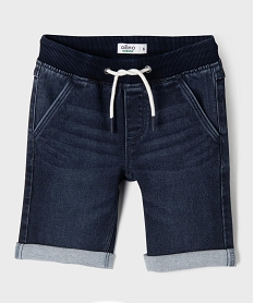 GEMO Short en jean stretch regular avec taille ajustable garçon Bleu