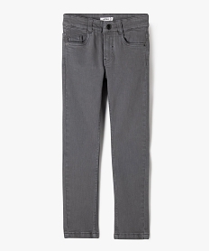 GEMO Pantalon uni extensible coupe Slim garçon gris standard