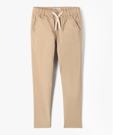 GEMO Pantalon chino coupe Regular taille élastique garçon beige chine