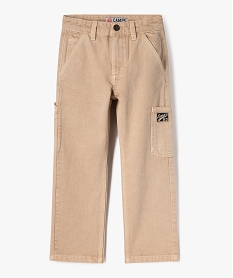 GEMO Pantalon multipoches en toile denim garçon - Camps United beige standard