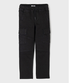 GEMO Pantalon cargo résistant à taille réglable garçon noir standard
