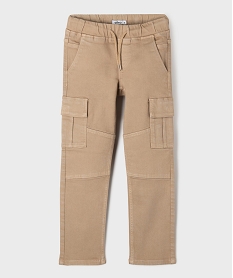 GEMO Pantalon cargo résistant à taille réglable garçon beige standard