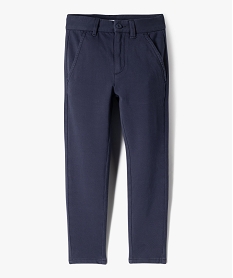 GEMO Pantalon chino en maille confortable et au coloris unique garçon Bleu
