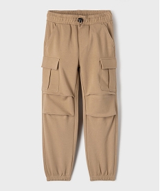 GEMO Pantalon de jogging cargo en maille French Terry garçon beige standard
