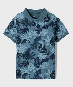 GEMO Polo manches courtes à motifs exotiques garçon bleu standard