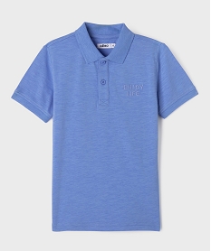 GEMO Polo à manches courtes en coton flammé garçon bleu standard