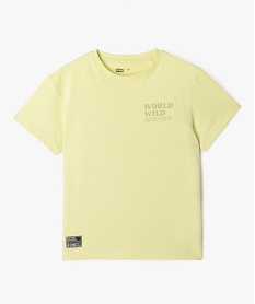 GEMO Tee-shirt manches courtes imprimé devant et dos garçon jaune standard