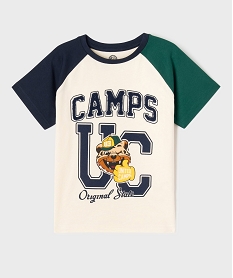 GEMO Tee-shirt manches courtes tricolore garçon - Camps United beige standard