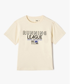 GEMO Tee-shirt manches courtes coupe oversize thème sport garçon blanc chine