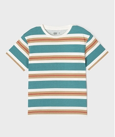 GEMO Tee-shirt manches courtes à rayures multicolores garçon Imprimé
