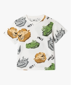 GEMO Tee-shirt manches courtes à motifs animaux de la jungle garçon Blanc