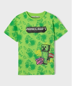 GEMO Tee-shirt avec motifs graffitis garçon - Minecraft vert standard