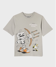 GEMO Tee-shirt manches courtes à motif XXL garçon - Minecraft gris standard