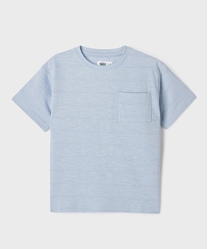 GEMO Tee-shirt manches courtes à rayures ton sur ton en relief garçon bleu standard