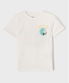 GEMO Tee-shirt manches courtes avec motif poitrine et dos garçon Blanc