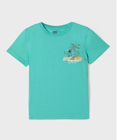 GEMO Tee-shirt manches courtes avec motif poitrine et dos garçon Bleu