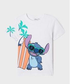 GEMO Tee-shirt manches courtes à motif Stitch garçon - Disney blanc standard