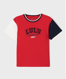 GEMO Tee-shirt manches courtes imprimé en relief garçon - LuluCastagnette rouge standard