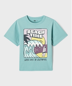 GEMO Tee-shirt manches courtes avec motif surf garçon bleu standard
