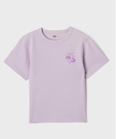 GEMO Tee-shirt manches courtes oversize avec motif tropical garçon Violet