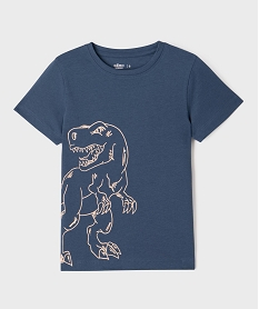 GEMO Tee-shirt manches courtes avec motif animal garçon Bleu