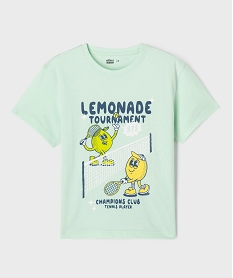 GEMO Tee-shirt manches courtes coupe large avec motif garçon vert standard