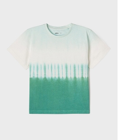 GEMO Tee-shirt manches courtes bicolore garçon vert standard