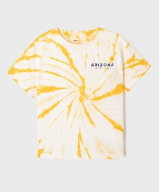 GEMO Tee-shirt manches courtes en coton tie-and-dye garçon jaune standard