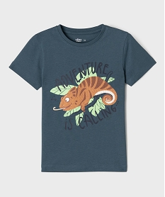 GEMO Tee-shirt manches courtes à motif caméléon en relief garçon bleu standard