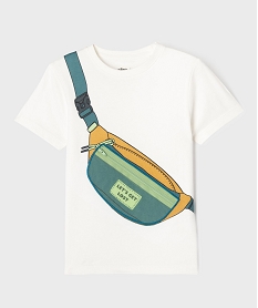 GEMO Tee-shirt manches courtes avec poche fantaisie garçon Beige