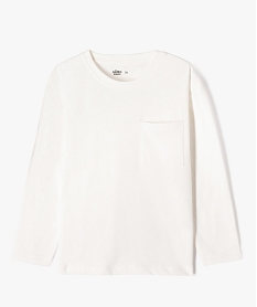 GEMO Tee-shirt à manches longues avec poche poitrine garçon blanc standard