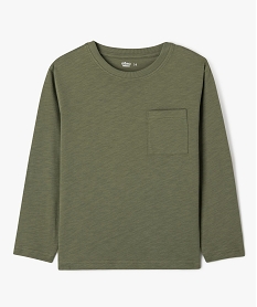 GEMO Tee-shirt à manches longues avec poche poitrine garçon kaki standard